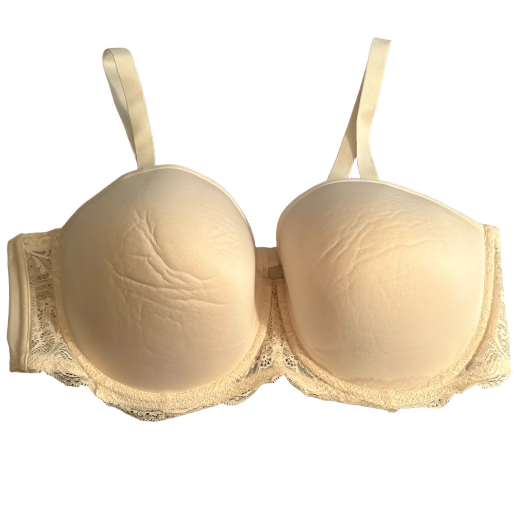 ThirdLove Classic Lace Strapless Bra 42D Cream Underwire